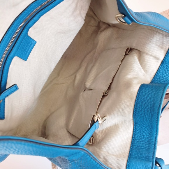 Gucci Turquoise Pebbled Leather Medium Soho Hobo - Picture 8 of 11